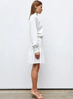 jupe courte en maille smockée