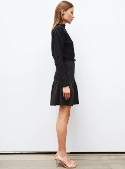 jupe courte en maille smockée