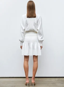 jupe courte en maille smockée