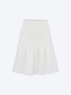 jupe courte en maille smockée