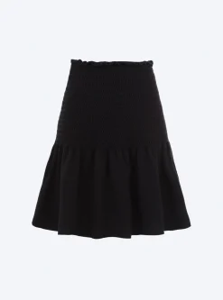 jupe courte en maille smockée