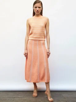 jupe en maille panier tressé