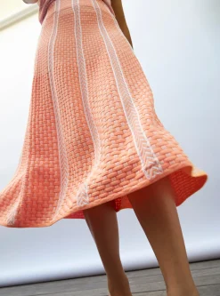 jupe en maille panier tressé