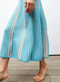 jupe en maille panier tressé