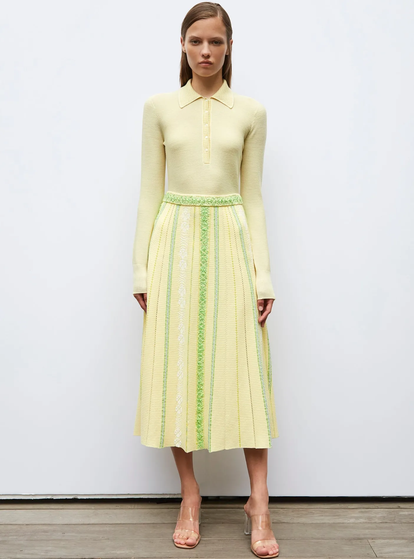 jupe en maille rubans graphiques