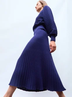 jupe fluide en maille plissée