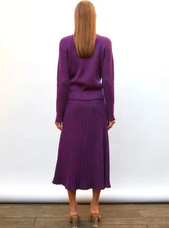 jupe fluide en maille plissée