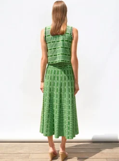 jupe jacquard mini fleurs