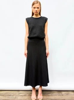 jupe longue maille bijou