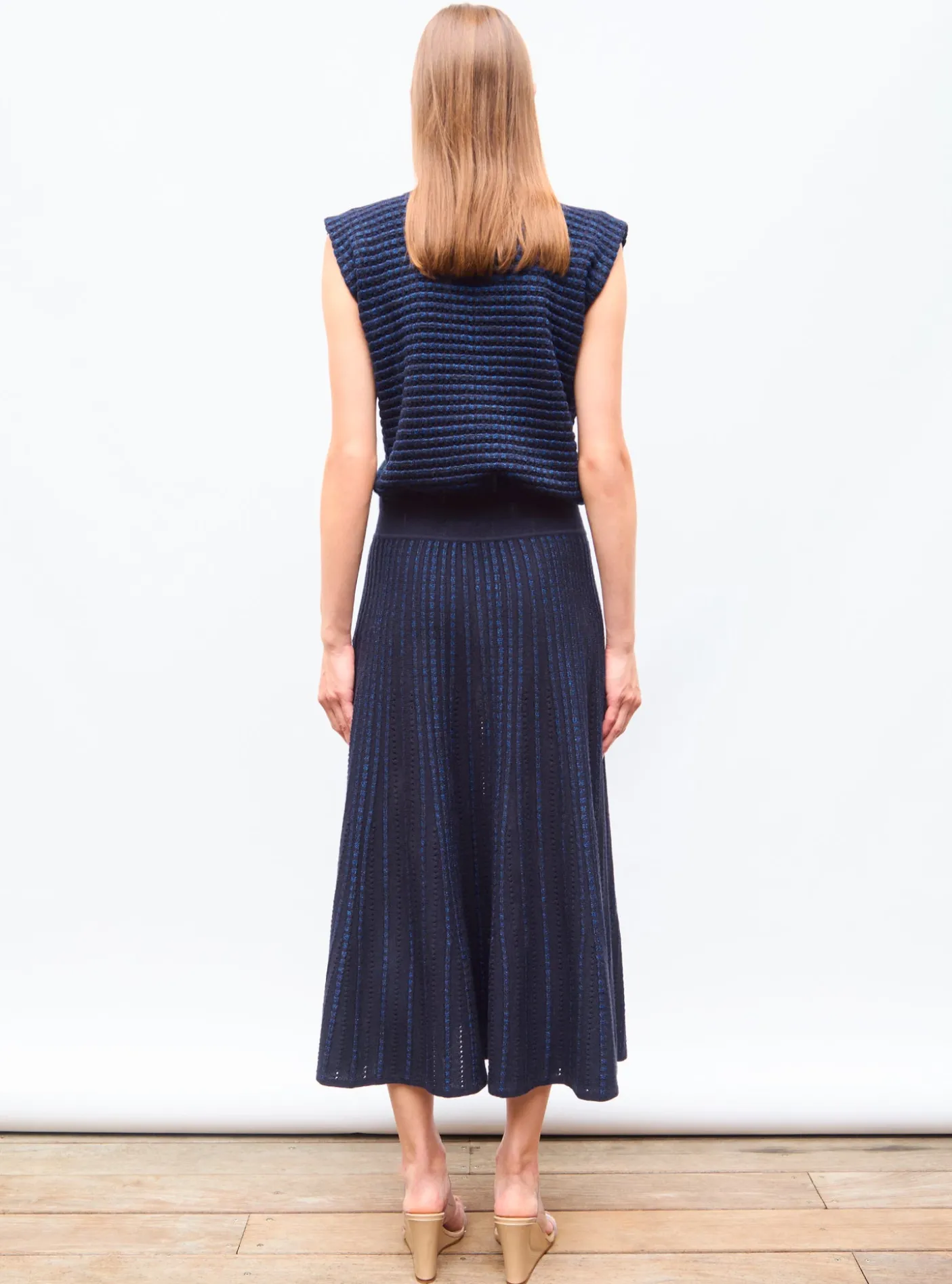 jupe longue maille bijou
