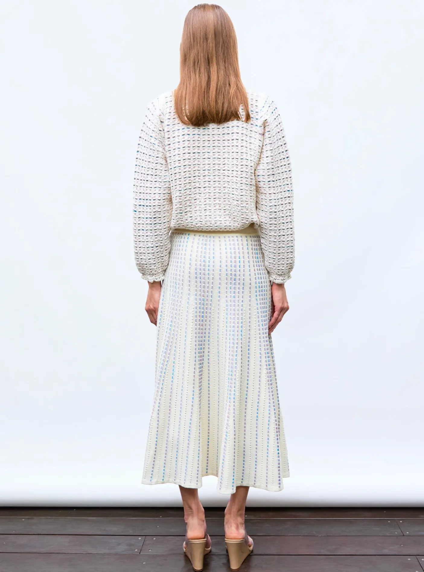 jupe longue maille bijou