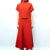 jupe longue maille broderie anglaise