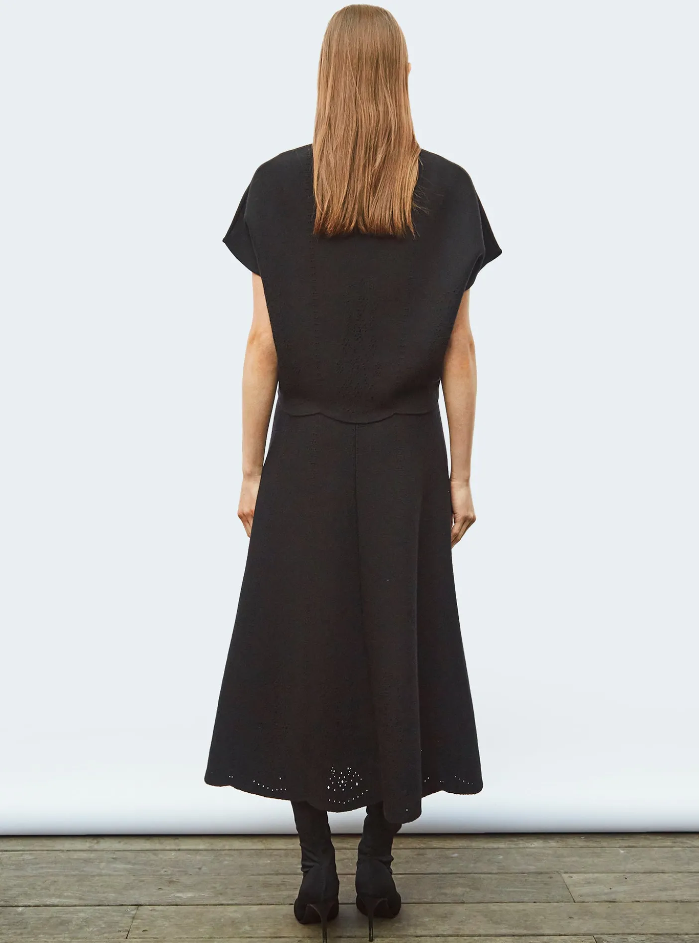 jupe longue maille broderie anglaise