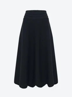 jupe longue maille broderie anglaise
