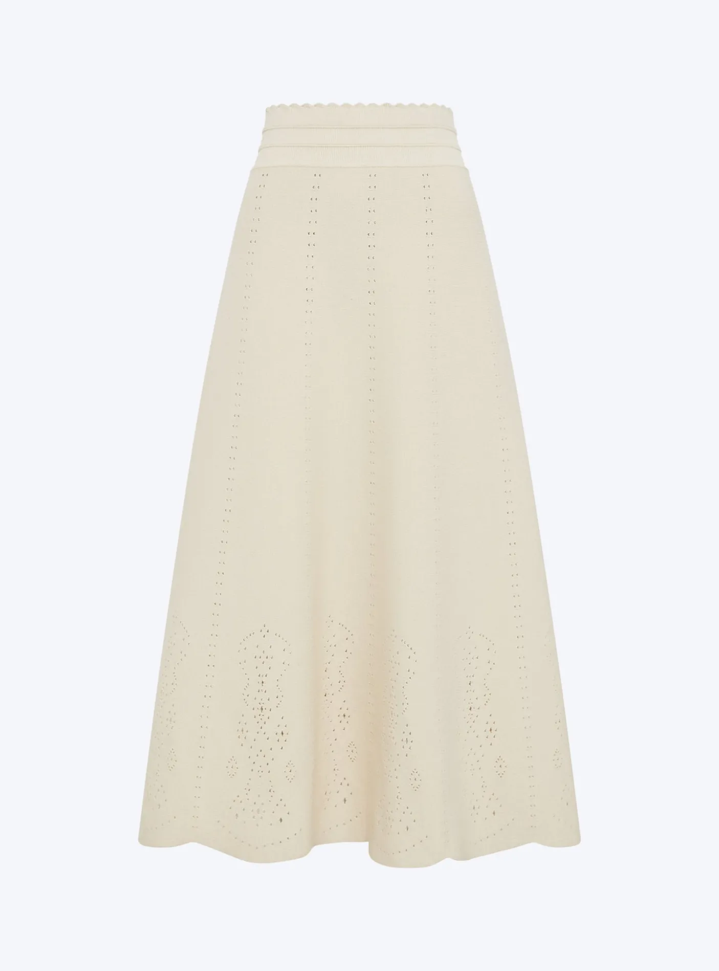 jupe longue maille broderie anglaise