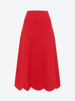 jupe longue maille broderie anglaise