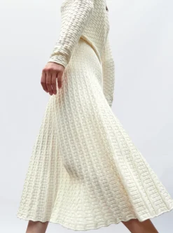 jupe longue maille cannage
