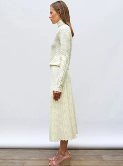 jupe longue maille cannage