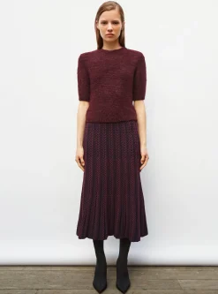 jupe longue maille chevrons