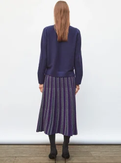 jupe longue maille chevrons