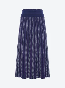 jupe longue maille chevrons