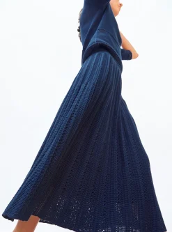 jupe longue maille guipure