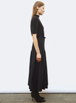 jupe longue maille smockée