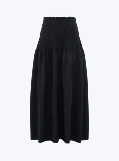 jupe longue maille smockée