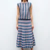 jupe longue maille zellige multicolore