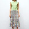jupe longue maille zellige multicolore