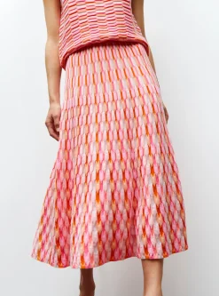 jupe longue maille zellige multicolore