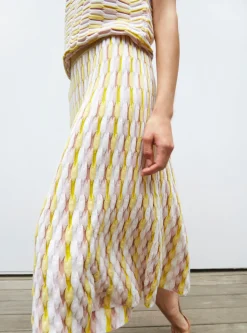 jupe longue maille zellige multicolore