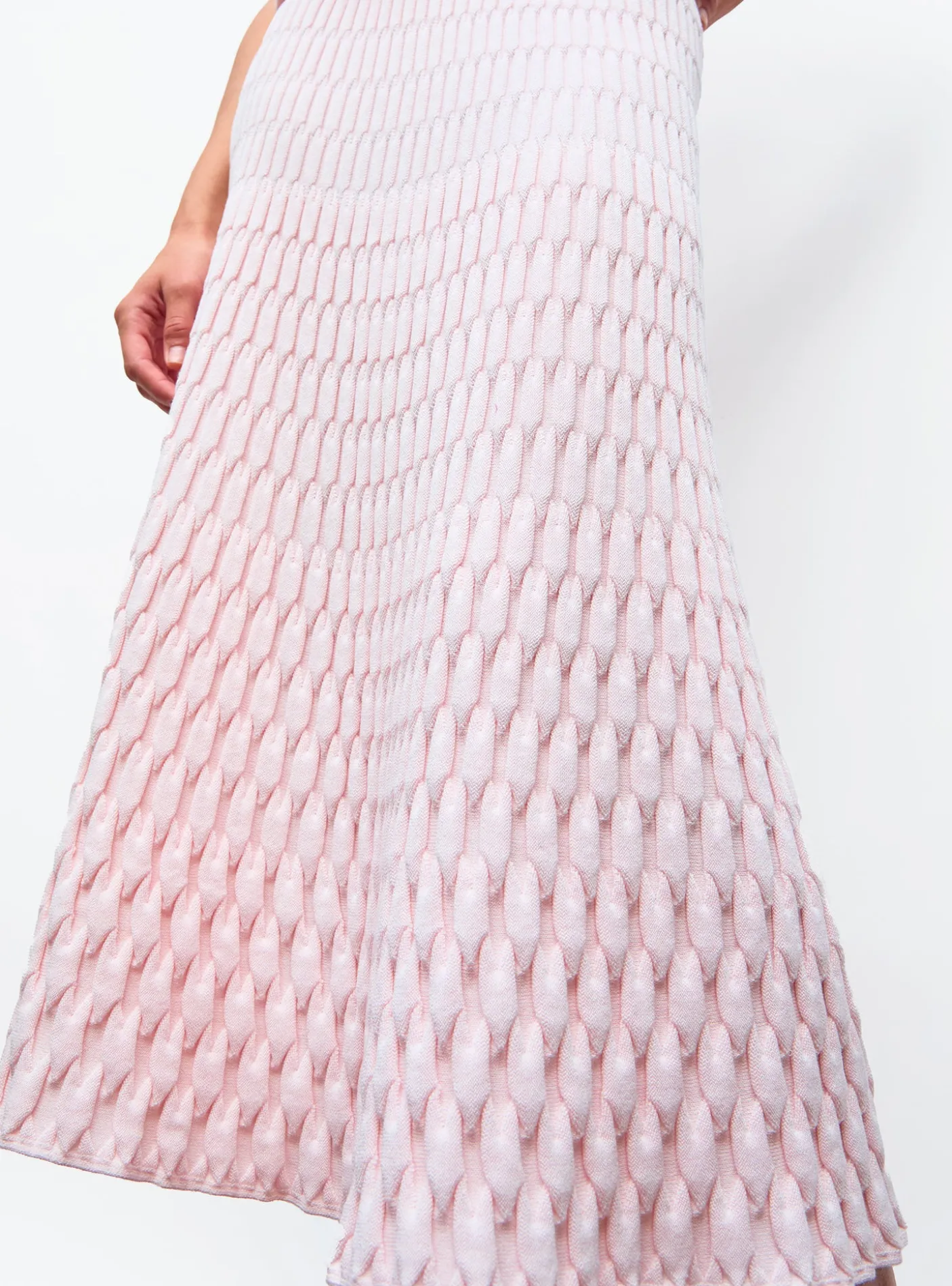 jupe longue maille zellige unie
