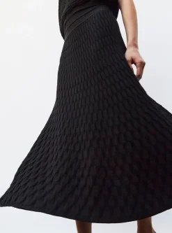 jupe longue maille zellige unie