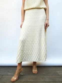 jupe longue maille zellige unie