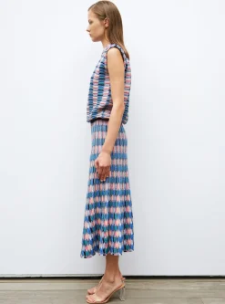 jupe longue maille zellige multicolore