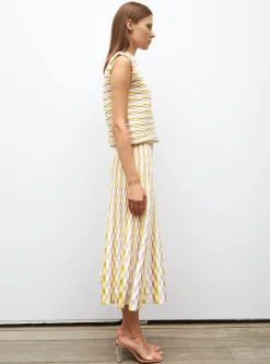 jupe longue maille zellige multicolore