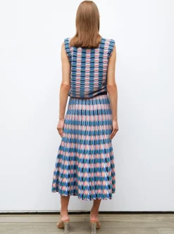 jupe longue maille zellige multicolore