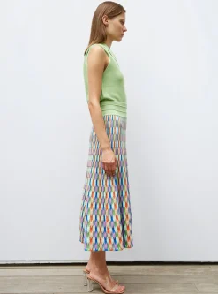 jupe longue maille zellige multicolore