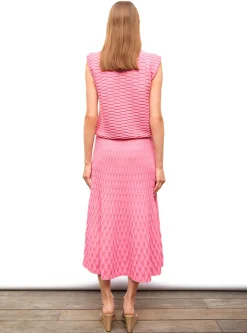 jupe longue maille zellige unie