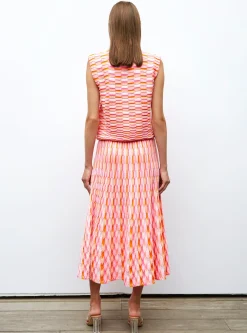 jupe longue maille zellige multicolore