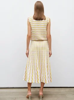 jupe longue maille zellige multicolore
