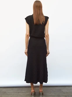 jupe longue maille zellige unie