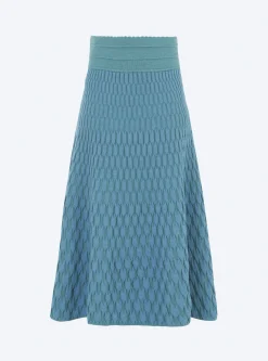 jupe longue maille zellige unie