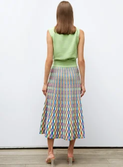 jupe longue maille zellige multicolore