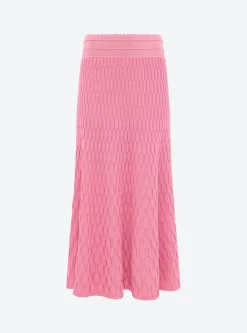 jupe longue maille zellige unie