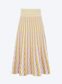 jupe longue maille zellige multicolore