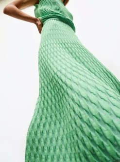jupe longue maille zellige unie