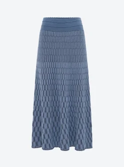 jupe longue maille zellige unie