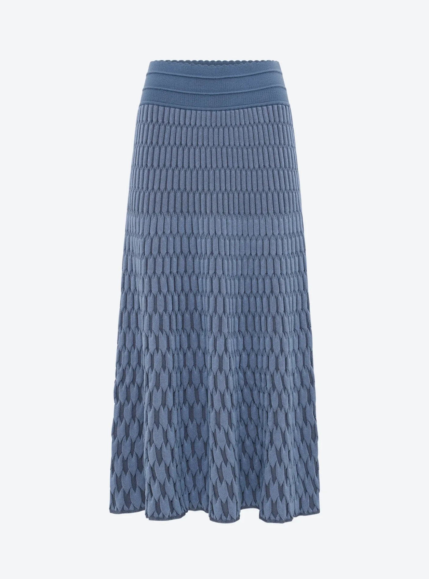 jupe longue maille zellige unie